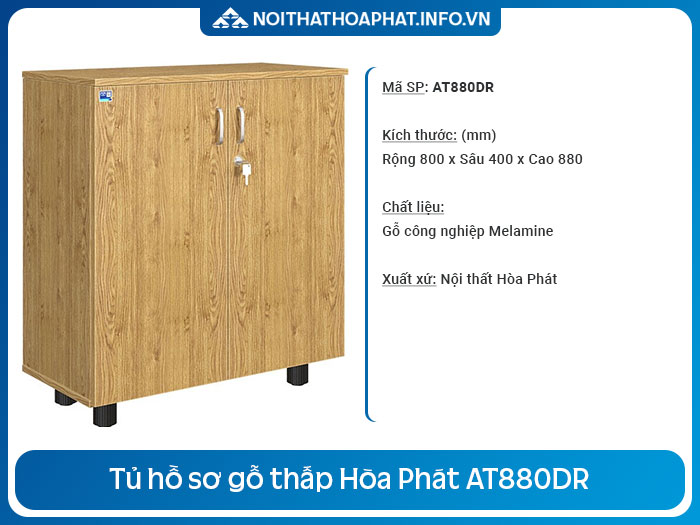 tủ hồ sơ gỗ thấp AT880DR