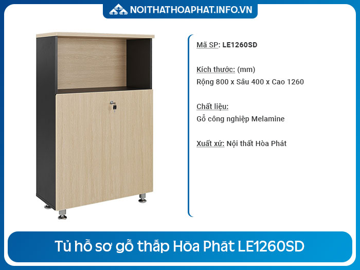 tủ hồ sơ gỗ thấp LE1260SD