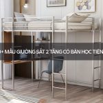 giường sắt 2 tầng có bàn học