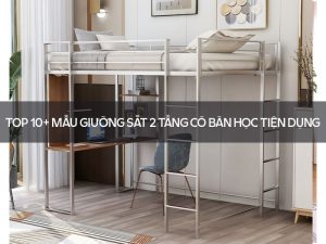 giường sắt 2 tầng có bàn học