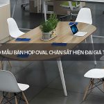 bàn họp Oval chân sắt