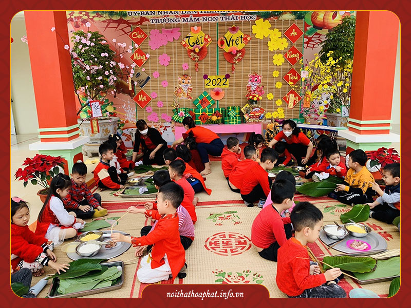 trang trí tết mầm non 2025