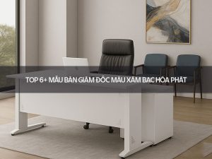 bàn giám đốc màu xám bạc