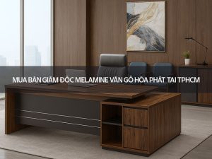bàn giám đốc melamine vân gỗ