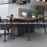 bàn làm việc 2 người chân sắt