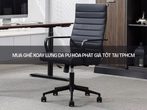 Ghế xoay lưng da PU