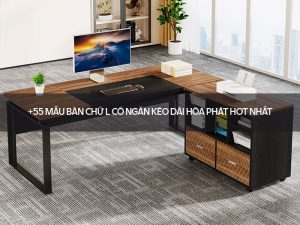 bàn chữ L có ngăn kéo dài
