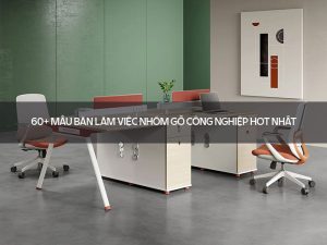 bàn làm việc nhóm gỗ công nghiệp