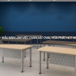 Bàn làm việc chân sắt Oval