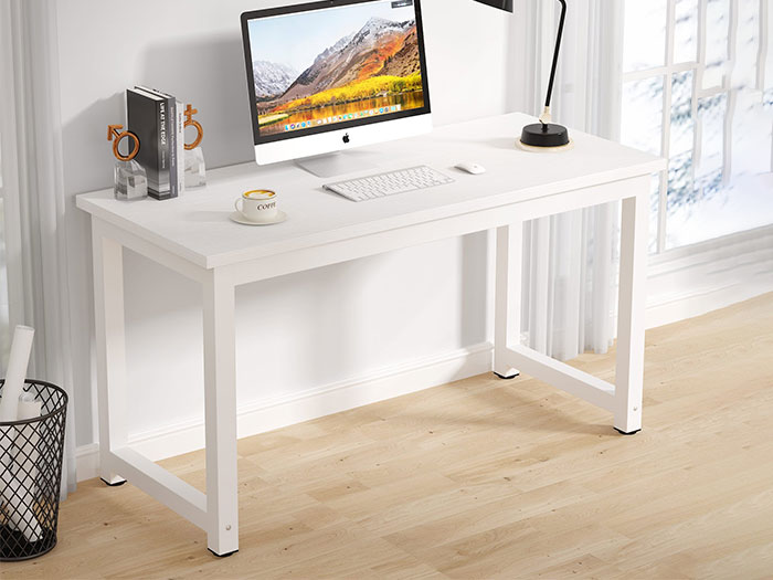 Bàn làm việc chân sắt trắng