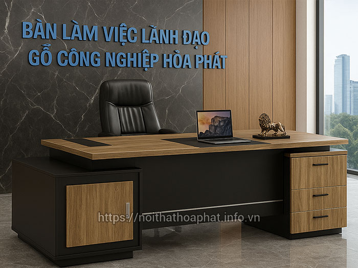 Bàn làm việc lãnh đạo gỗ công nghiệp