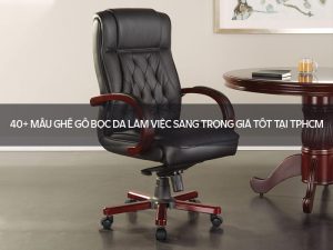 ghế gỗ bọc da làm việc
