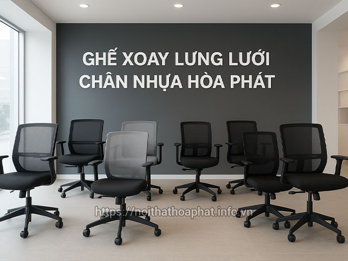 Ghế xoay lưng lưới chân nhựa