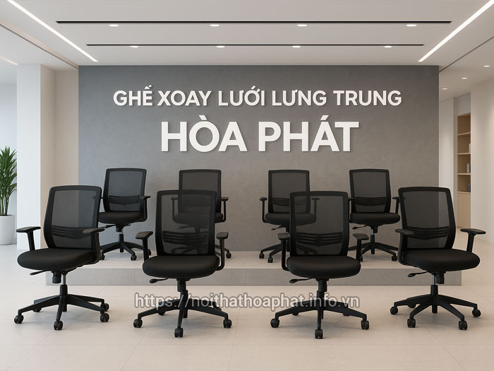 Ghế xoay lưới lưng trung