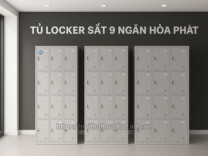 Tủ locker sắt 9 ngăn