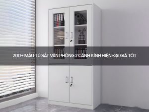 Tủ sắt văn phòng 2 cánh kính