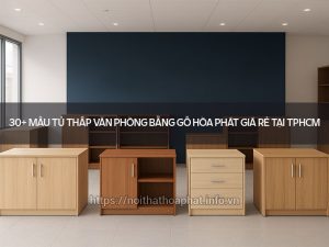 Tủ thấp văn phòng bằng gỗ