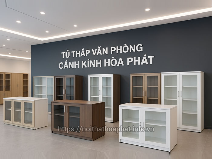 Tủ thấp văn phòng cánh kính