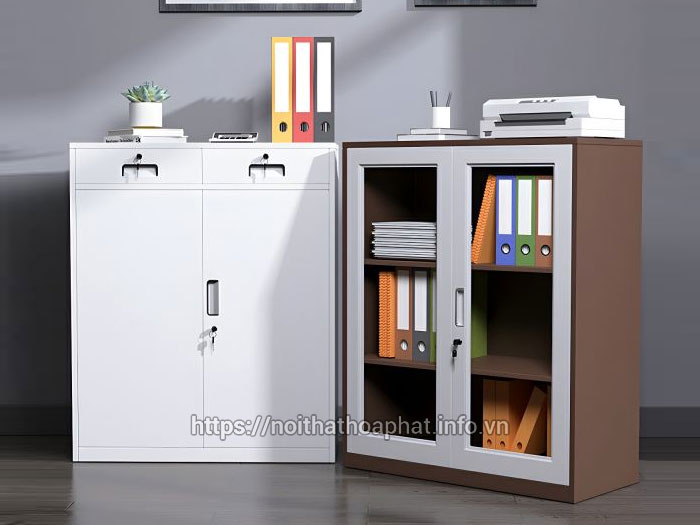 Tủ thấp văn phòng cánh kính