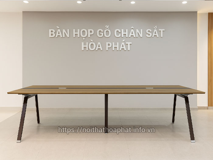 Bàn họp gỗ chân sắt