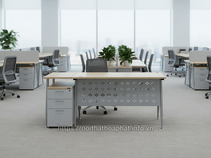 Bàn làm việc chân sắt gỗ MDF