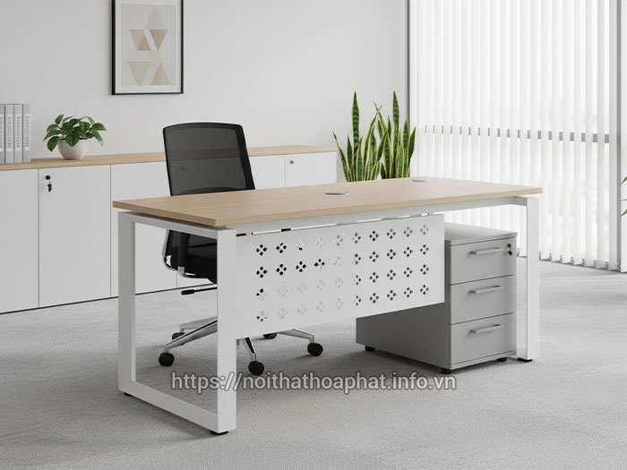 Bàn làm việc chân sắt gỗ MDF