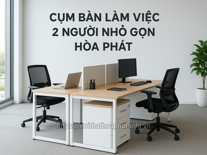 Cụm bàn làm việc 2 người nhỏ gọn