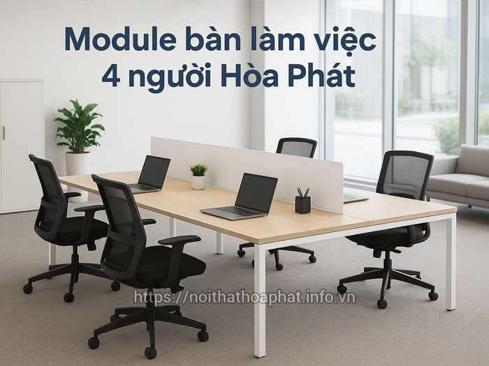 Module bàn làm việc 4 người