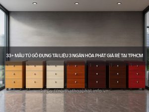Tủ gỗ đựng tài liệu 3 ngăn