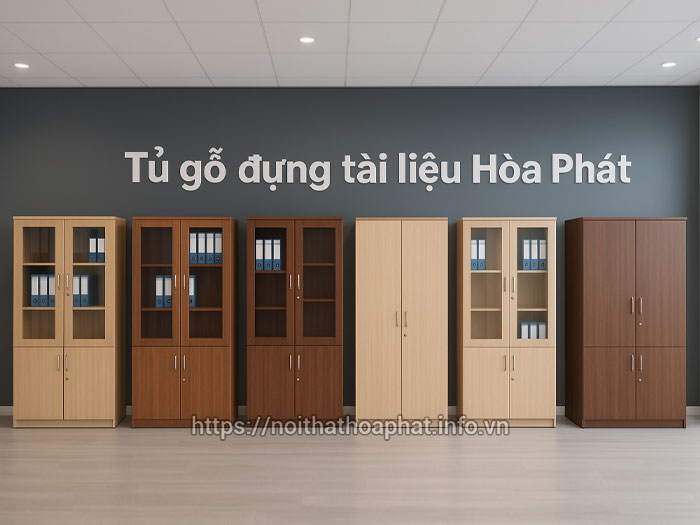Tủ gỗ đựng tài liệu Hòa Phát
