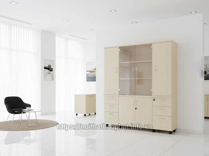Tủ tài liệu gỗ cánh kính
