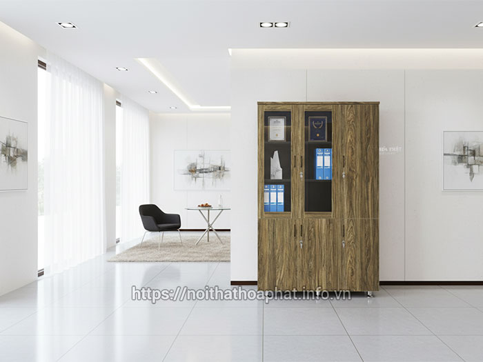 Tủ tài liệu gỗ cánh kính