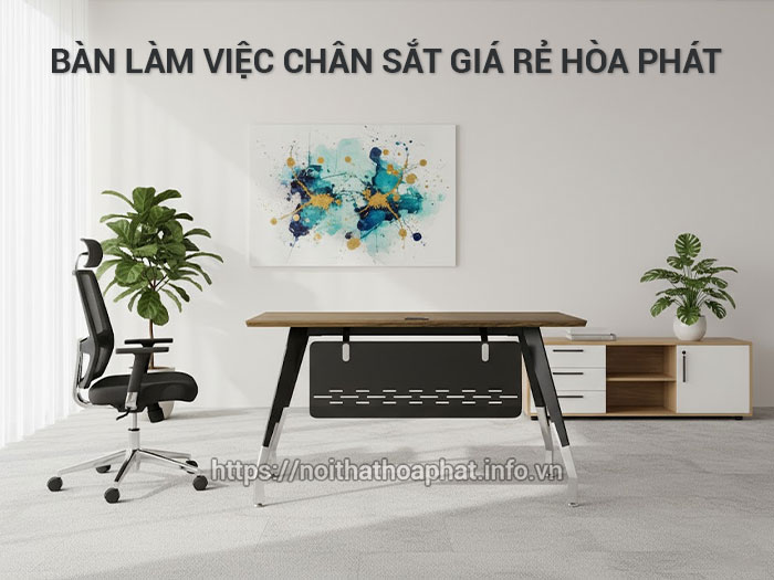 bàn làm việc chân sắt giá rẻ