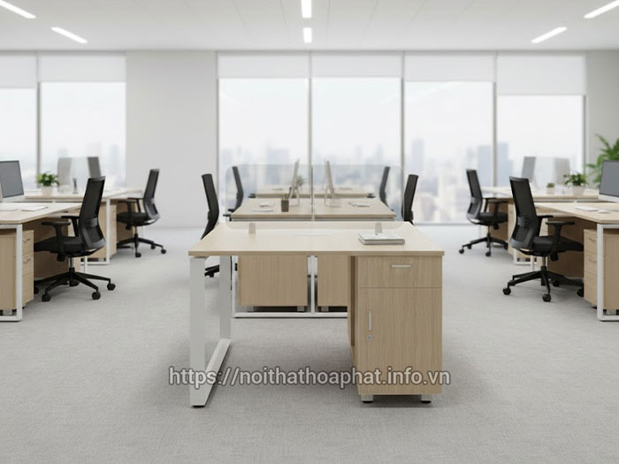 bàn làm việc có vách ngăn