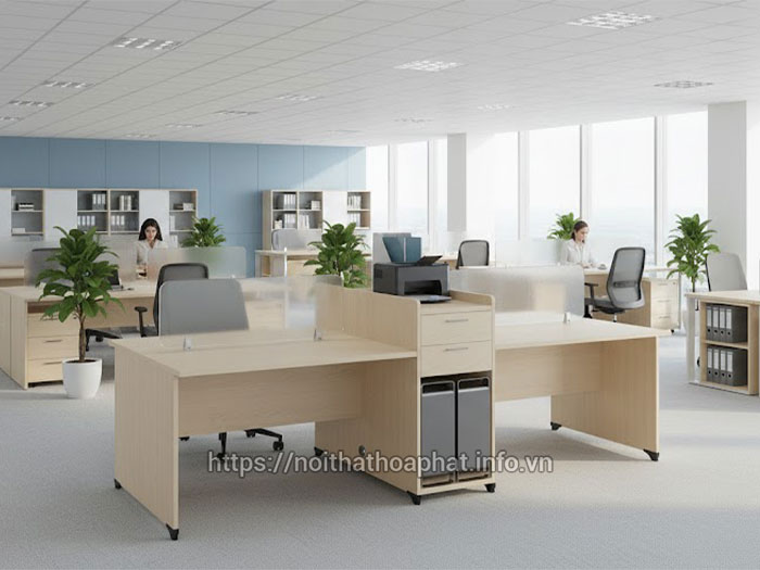 bàn làm việc có vách ngăn