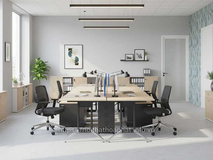 bàn làm việc văn phòng 4 người