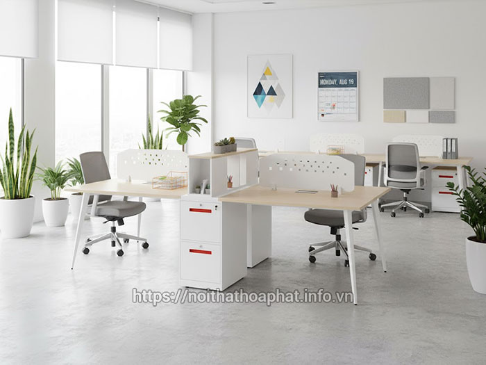 bàn làm việc văn phòng 4 người