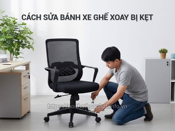 bánh xe ghế xoay bị kẹt