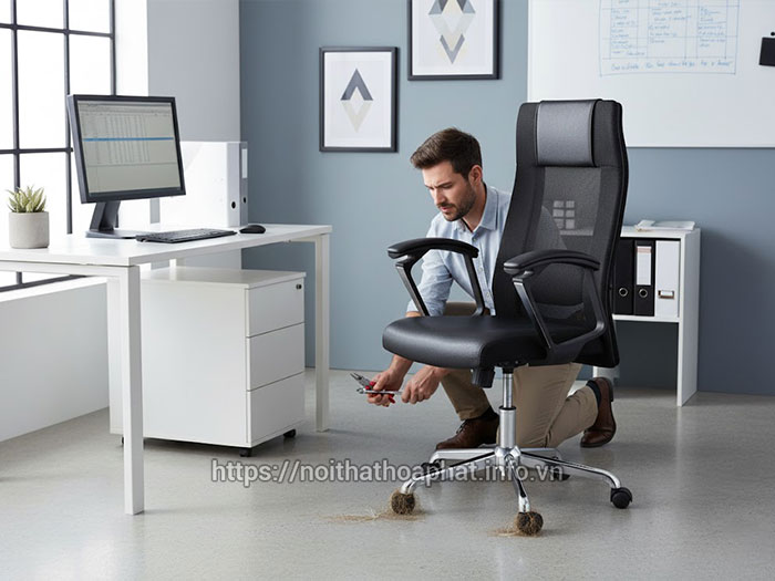 bánh xe ghế xoay bị kẹt