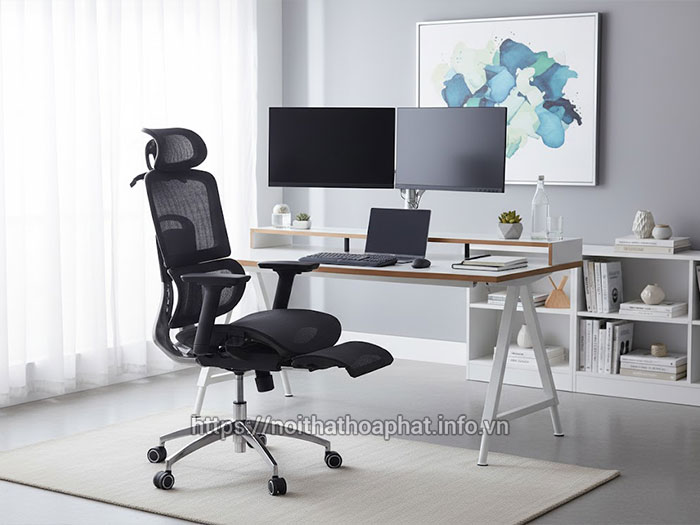 ghế công thái học gác chân