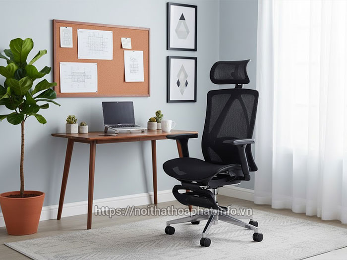 ghế công thái học gác chân