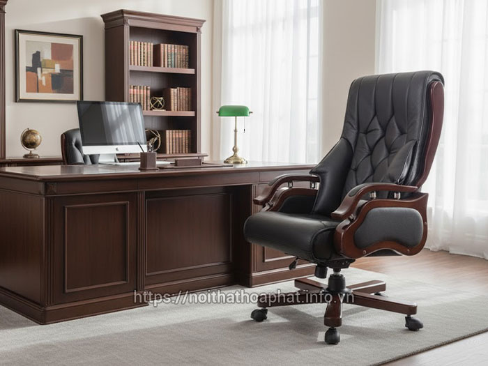 ghế lãnh đạo chân gỗ