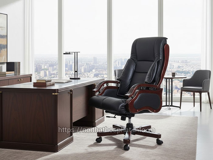 ghế lãnh đạo chân gỗ