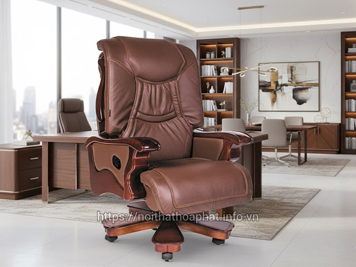 ghế lãnh đạo chân gỗ