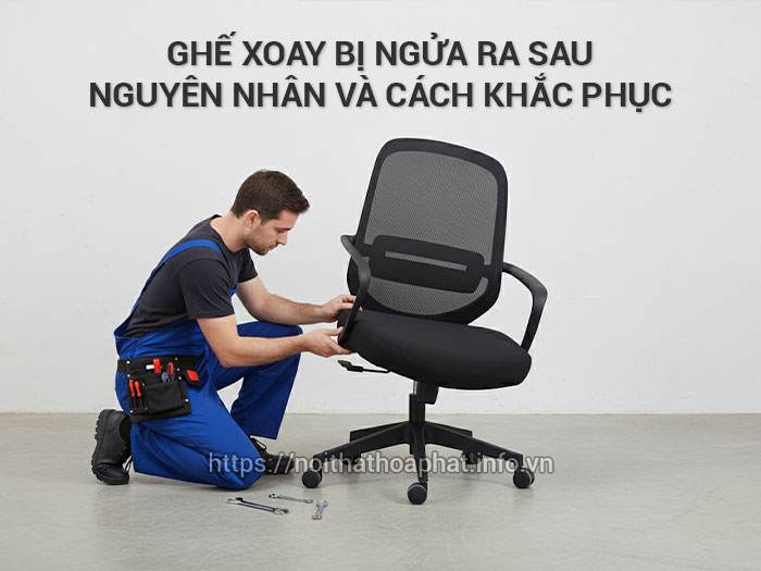 ghế xoay bị ngửa ra sau