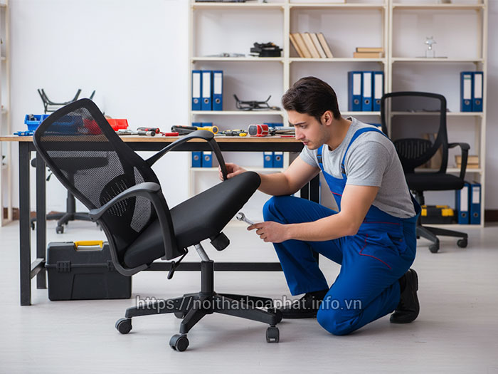 ghế xoay bị ngửa ra sau