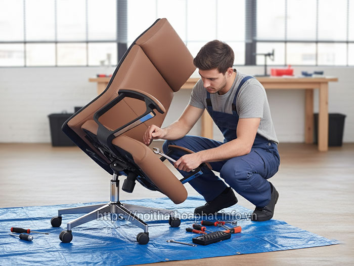 ghế xoay bị ngửa ra sau