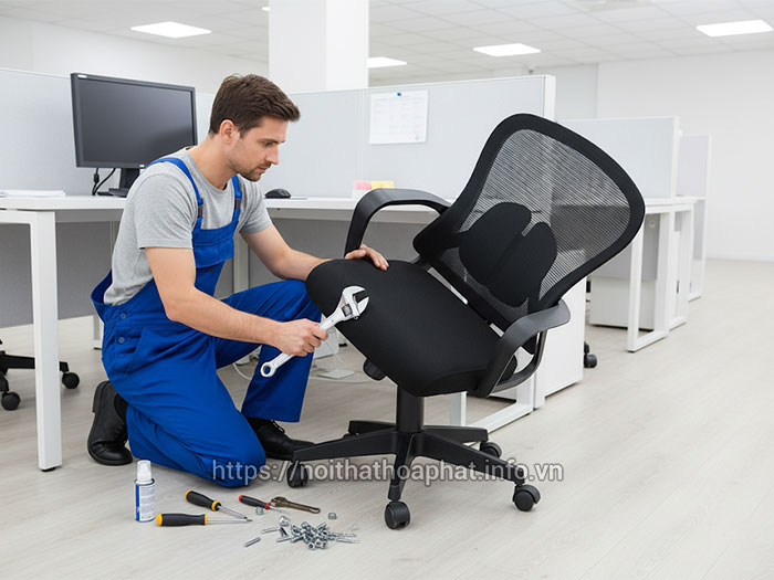 ghế xoay bị ngửa ra sau