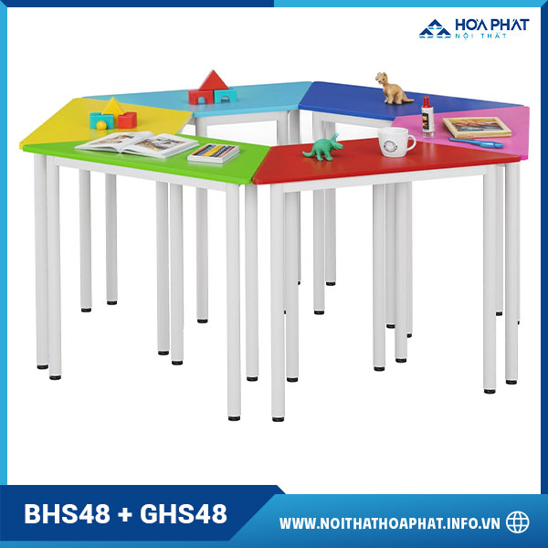 Bàn ghế học sinh Hòa Phát BHS48 + GHS48