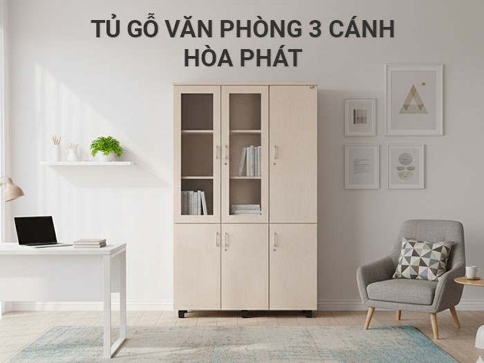 Tủ gỗ văn phòng 3 cánh